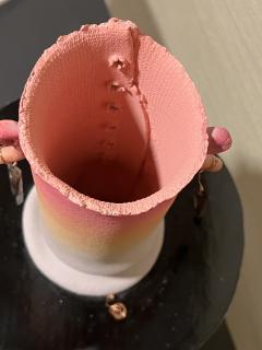 Tim Reilly UNUSUAL POST MODERN CERAMIC VASE WITH METAL ACCENTS - 3157272