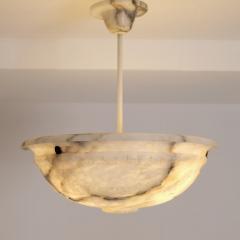 Timeless Art Deco white Black Alabaster Pendant Early 20th Century - 4588103