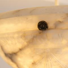 Timeless Art Deco white Black Alabaster Pendant Early 20th Century - 4588104