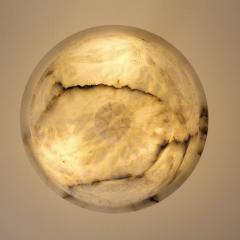 Timeless Art Deco white Black Alabaster Pendant Early 20th Century - 4588111