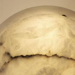 Timeless Art Deco white Black Alabaster Pendant Early 20th Century - 4588118