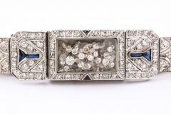 Timeless Flexible Art Deco Bracelet with Floating Diamonds - 2915028