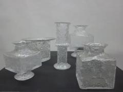 Timo Sarpaneva Five Scandinavian Midcentury Blown Ice Glass Vases by Timo Sarpaneva Iittala - 4108758