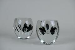 Timo Sarpaneva Pair Of Timo Sarpaneva Claritas Vases in Black Clear Glass Iittala 1980s - 4737670