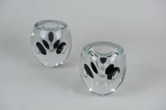 Timo Sarpaneva Pair Of Timo Sarpaneva Claritas Vases in Black Clear Glass Iittala 1980s - 4737671