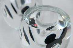 Timo Sarpaneva Pair Of Timo Sarpaneva Claritas Vases in Black Clear Glass Iittala 1980s - 4737673