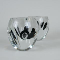 Timo Sarpaneva Pair Of Timo Sarpaneva Claritas Vases in Black Clear Glass Iittala 1980s - 4737674