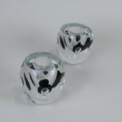 Timo Sarpaneva Pair Of Timo Sarpaneva Claritas Vases in Black Clear Glass Iittala 1980s - 4737675