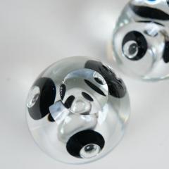 Timo Sarpaneva Pair Of Timo Sarpaneva Claritas Vases in Black Clear Glass Iittala 1980s - 4737677