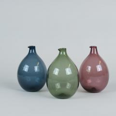 Timo Sarpaneva Set of Three Blue Green and Violet Bird bottles Timo Sarpaneva Iittala 1950s - 4211095