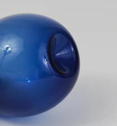 Timo Sarpaneva Signed Blue Timo Sarpaneva Pullo Bird Bottle Glass Vase Iittala Finland 1950s - 4057473