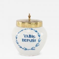 Tin Glazed Tabac deParis Tobacco Jar - 3266136