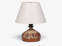 Tingkeramik F lle Small Table Lamp Brown Glazed Stoneware Denmark 1970s - 4791149
