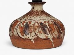 Tingkeramik F lle Small Table Lamp Brown Glazed Stoneware Denmark 1970s - 4791151