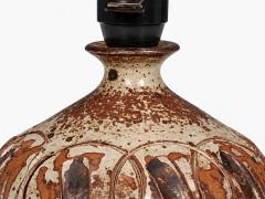 Tingkeramik F lle Small Table Lamp Brown Glazed Stoneware Denmark 1970s - 4791152