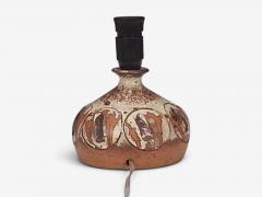 Tingkeramik F lle Small Table Lamp Brown Glazed Stoneware Denmark 1970s - 4791155
