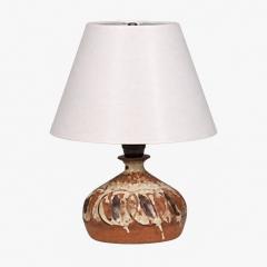 Tingkeramik F lle Small Table Lamp Brown Glazed Stoneware Denmark 1970s - 4791178