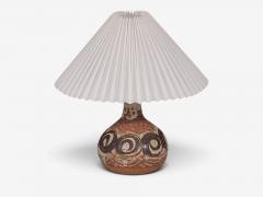 Tingkeramik F lle Table Lamp Brown and Cream Stoneware Denmark 1970s - 4792381