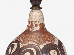 Tingkeramik F lle Table Lamp Brown and Cream Stoneware Denmark 1970s - 4792386