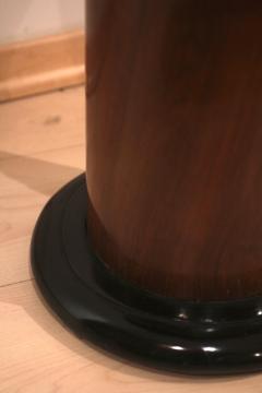 Tiny Art Deco Stool Walnut Veneer and Ebonized France circa 1930 - 1017121