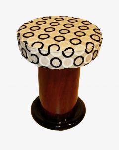 Tiny Art Deco Stool Walnut Veneer and Ebonized France circa 1930 - 1017124