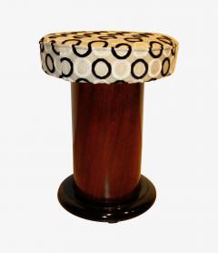 Tiny Art Deco Stool Walnut Veneer and Ebonized France circa 1930 - 1017125