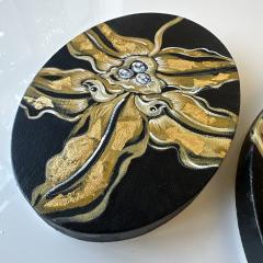 Titina Penzini Gold Cattleya Oil Paintings on Canvas by Titina Penzini - 4692563
