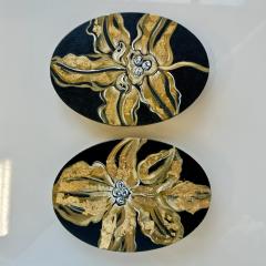 Titina Penzini Gold Cattleya Oil Paintings on Canvas by Titina Penzini - 4692564