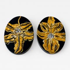Titina Penzini Gold Cattleya Oil Paintings on Canvas by Titina Penzini - 4692898