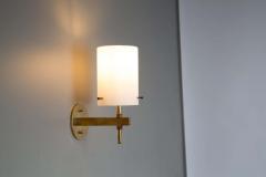 Tito Agnoli 1950s Tito Agnoli Brass Glass Cylindrical Wall Lamp for O Luce - 2303085