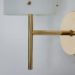 Tito Agnoli 1950s Tito Agnoli Brass Glass Cylindrical Wall Lamp for O Luce - 4472055