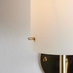 Tito Agnoli 1950s Tito Agnoli Brass Glass Cylindrical Wall Lamp for O Luce - 4472057