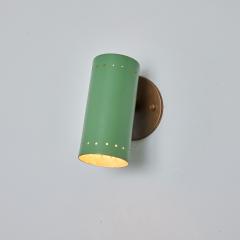 Tito Agnoli 1960s Tito Agnoli Green Metal and Brass Articulating Sconce for O Luce - 2994827