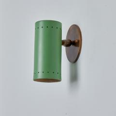 Tito Agnoli 1960s Tito Agnoli Green Metal and Brass Articulating Sconce for O Luce - 2994828