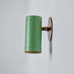 Tito Agnoli 1960s Tito Agnoli Green Metal and Brass Articulating Sconce for O Luce - 2994829