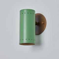 Tito Agnoli 1960s Tito Agnoli Green Metal and Brass Articulating Sconce for O Luce - 2994832