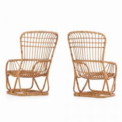Tito Agnoli A Pair of Rattan Lounge Chairs Attributed to Tito Agnoli  - 4277604