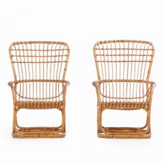 Tito Agnoli A Pair of Rattan Lounge Chairs Attributed to Tito Agnoli  - 4277607