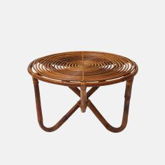 Tito Agnoli Bt 2 Round Bamboo and Rattan Coffee Table by Tito Agnoli for Bonacina - 4362471