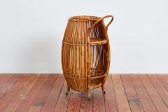 Tito Agnoli ITALIAN ROUND BAMBOO BAR CART - 3433047