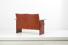 Tito Agnoli Loveseat and Chair by Tito Agnoli for Matteo Grassi in Dark Cognac Leather - 1781441
