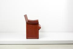 Tito Agnoli Loveseat and Chair by Tito Agnoli for Matteo Grassi in Dark Cognac Leather - 1781444