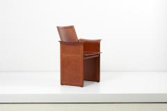 Tito Agnoli Loveseat and Chair by Tito Agnoli for Matteo Grassi in Dark Cognac Leather - 1781451