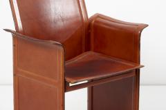 Tito Agnoli Loveseat and Chair by Tito Agnoli for Matteo Grassi in Dark Cognac Leather - 1781452