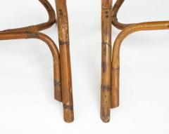 Tito Agnoli Pair of Bamboo and Dark Brown Leather Sling Chairs by Tito Agnoli Italy 1960 - 2638237