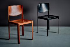 Tito Agnoli Pair of Leather Chairs by Tito Agnoli for Matteo Grassi in cognac and black - 4613709