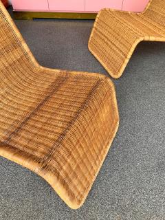 Tito Agnoli Pair of Rattan Lounge Chair P3 by Tito Agnoli Italy 1960s - 1063804