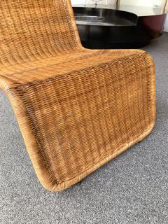 Tito Agnoli Pair of Rattan Lounge Chair P3 by Tito Agnoli Italy 1960s - 1063814