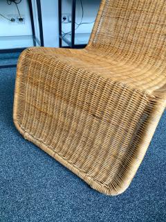 Tito Agnoli Pair of Rattan Lounge Chair P3 by Tito Agnoli Italy 1960s - 1175651