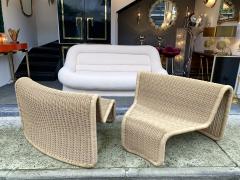 Tito Agnoli Pair of Rattan Slipper Chairs T by Tito Agnoli Italy 1970s - 1678475